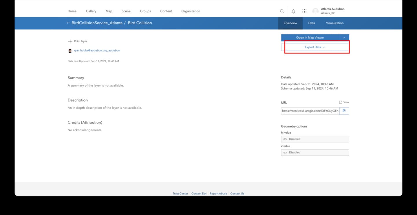 Instructions for downloading CSV file step 7.